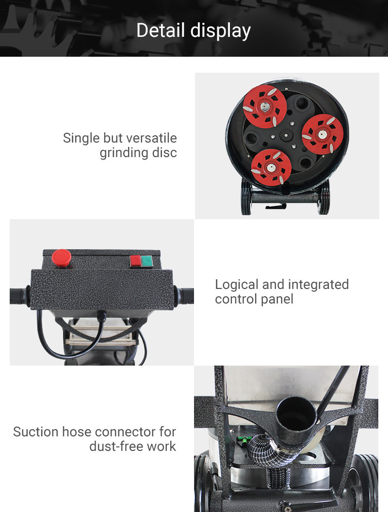 User-friendly edge floor grinder equipment